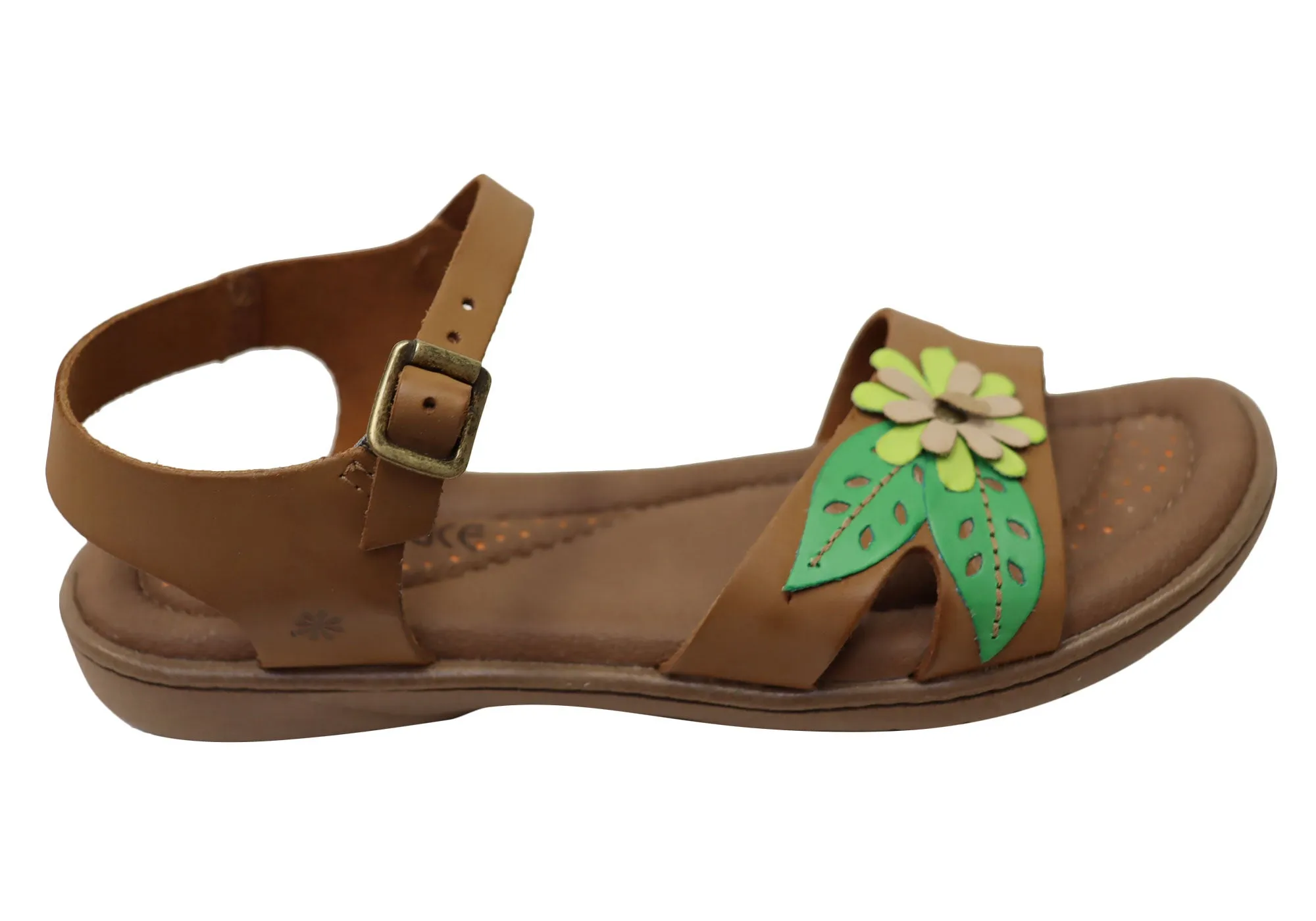 Casual Flats New Face Mindy Womens Comfortable Leather Sandals Made In Brazil