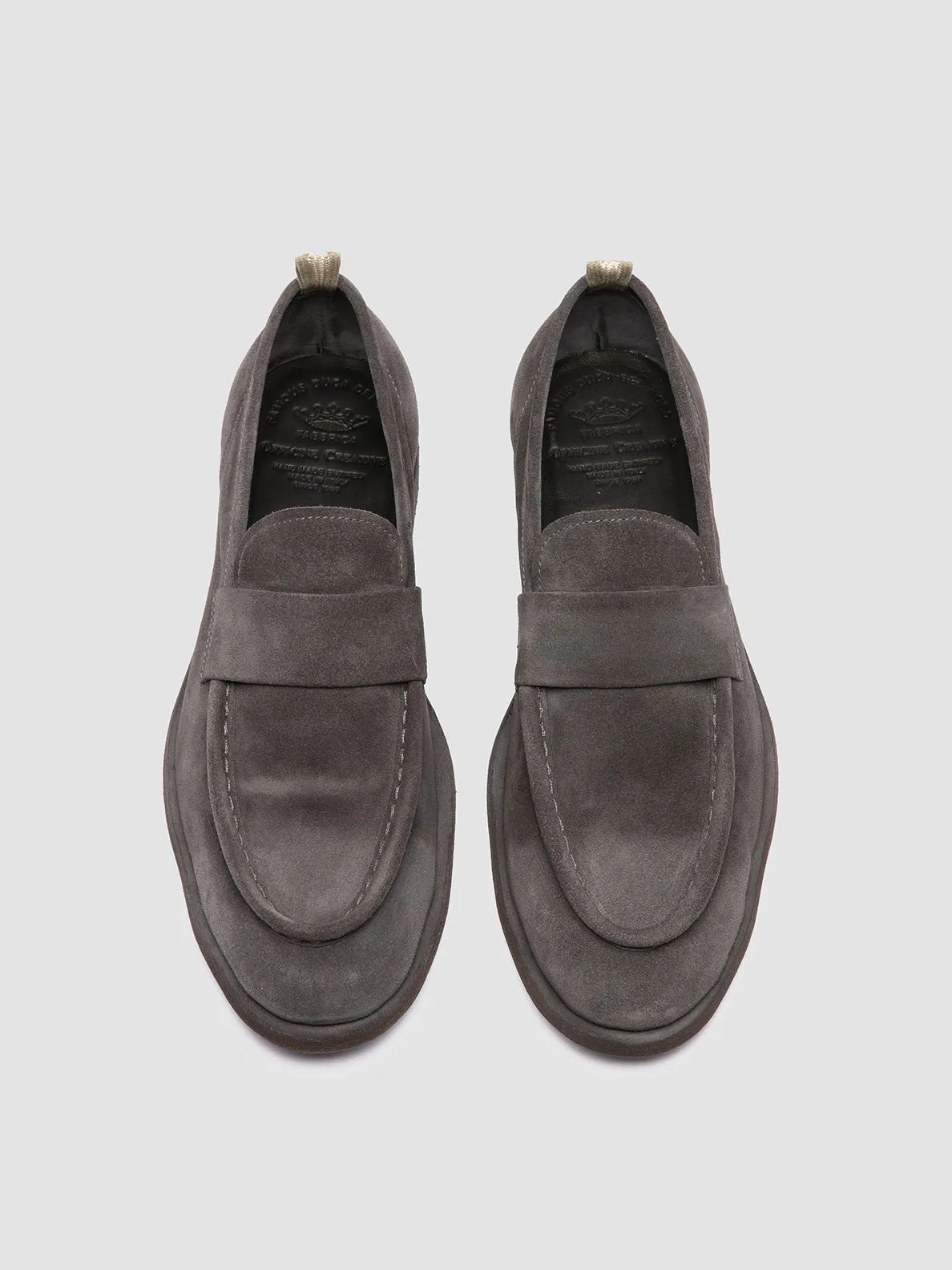 SOUND 001 - Grey Suede Penny Loafers Chill Essential Step Friendly