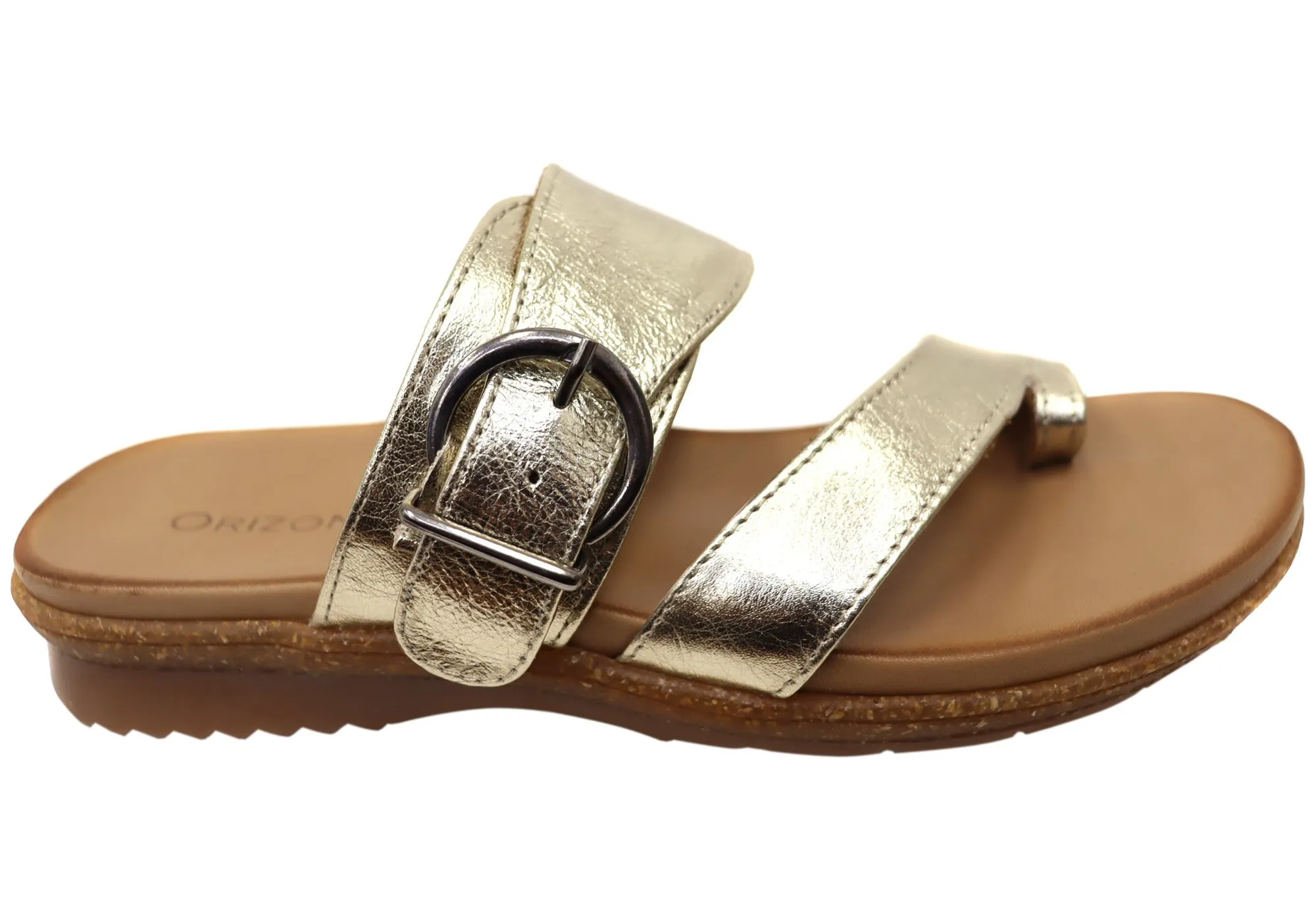 Orizonte Martha Womens European Leather Thongs Sandals Versatile Casual Footwear Weekend Ease