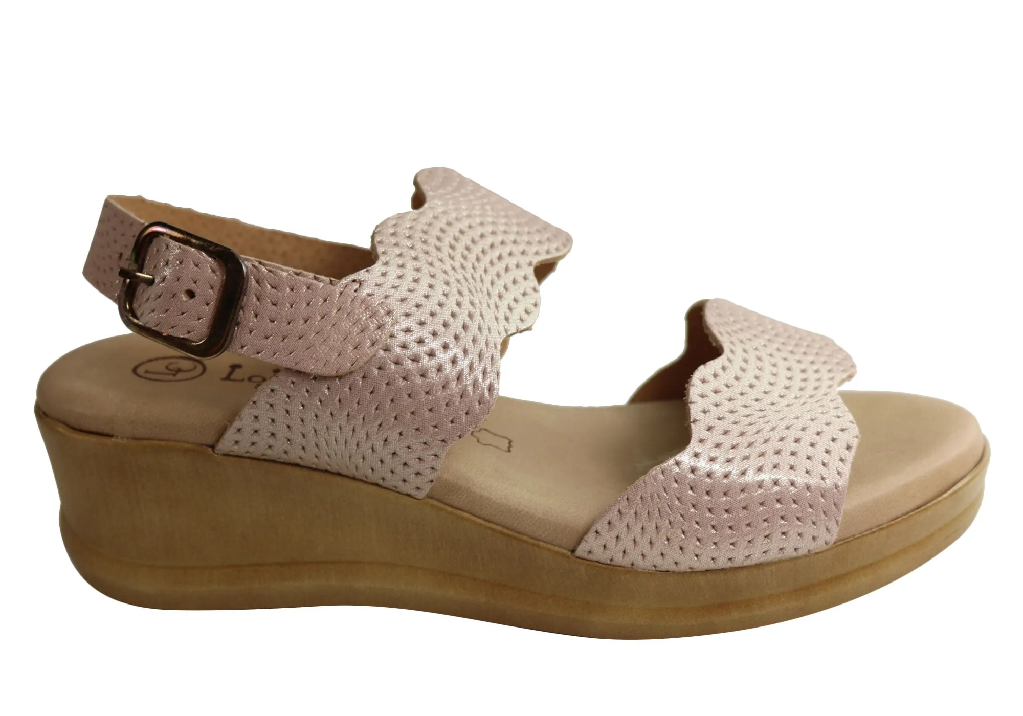 Soft Mesh Lola Canales Belinda Womens Comfy Leather Wedge Sandals Made In Spain