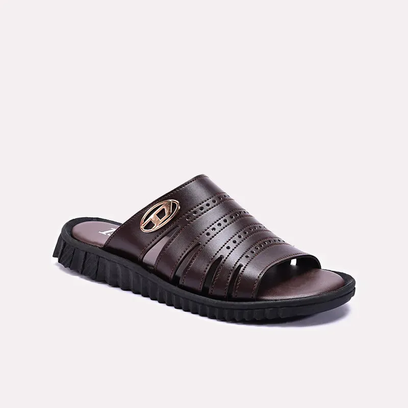 LaceUp Modern Style Brown Casual Slippers 0151005