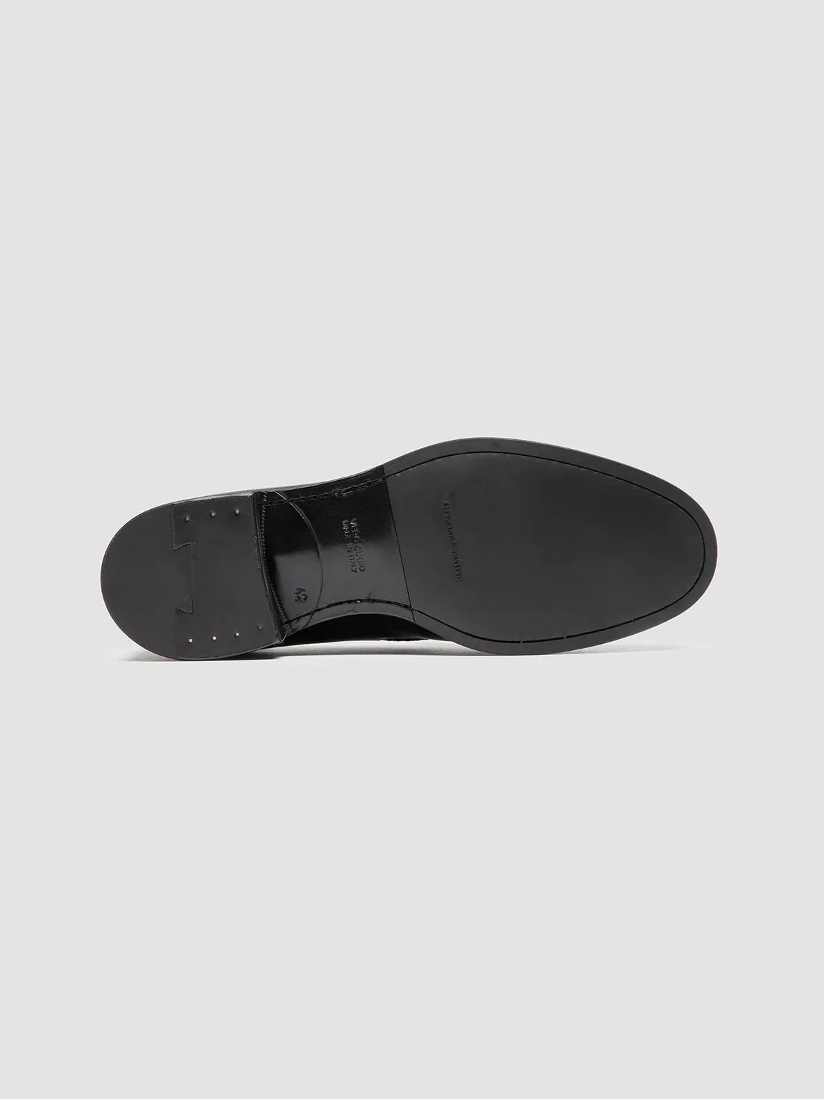 IVIES 001 - Black Leather Penny Loafers Track Trek Step Fit