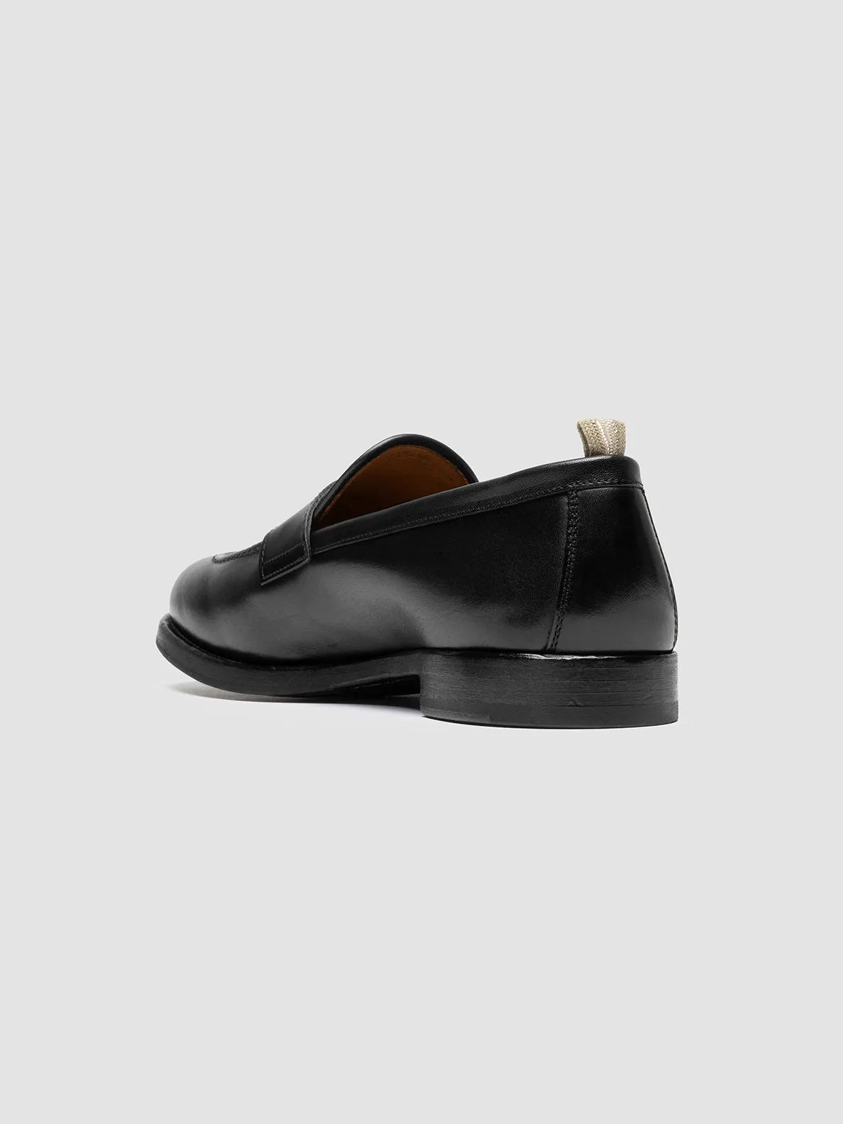 IVIES 001 - Black Leather Penny Loafers Sporty Style