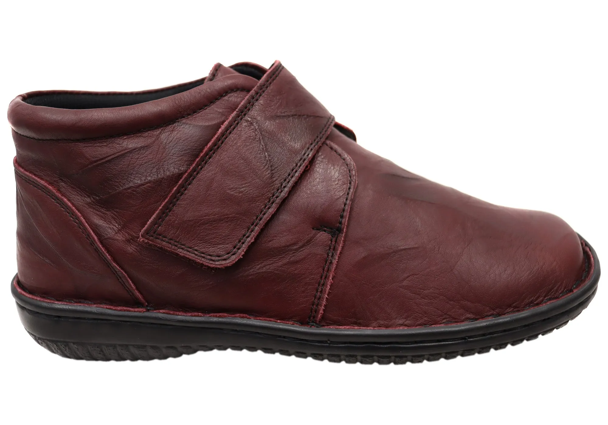 Cabello Comfort 5240-27 Womens Wide Fit Comfortable Leather Boots Round Toe