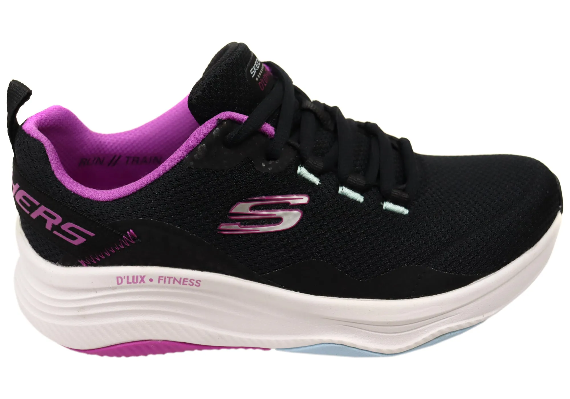 Adjustable Fit Skechers Womens D Lux Fitness Comfortable Memory Foam Shoes