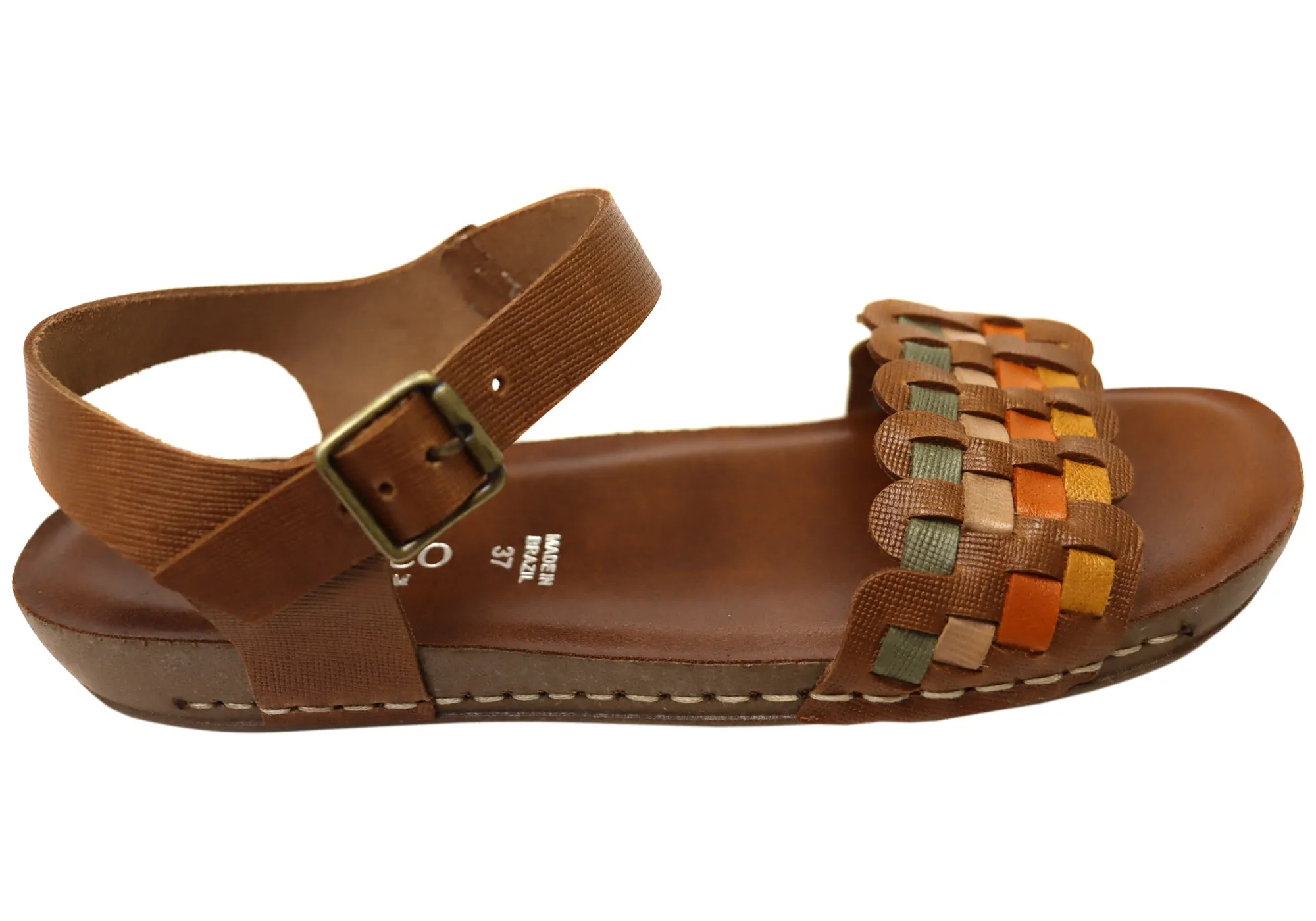 Andacco Mulberry Womens Comfortable Leather Sandals Made In Brazil light shoes