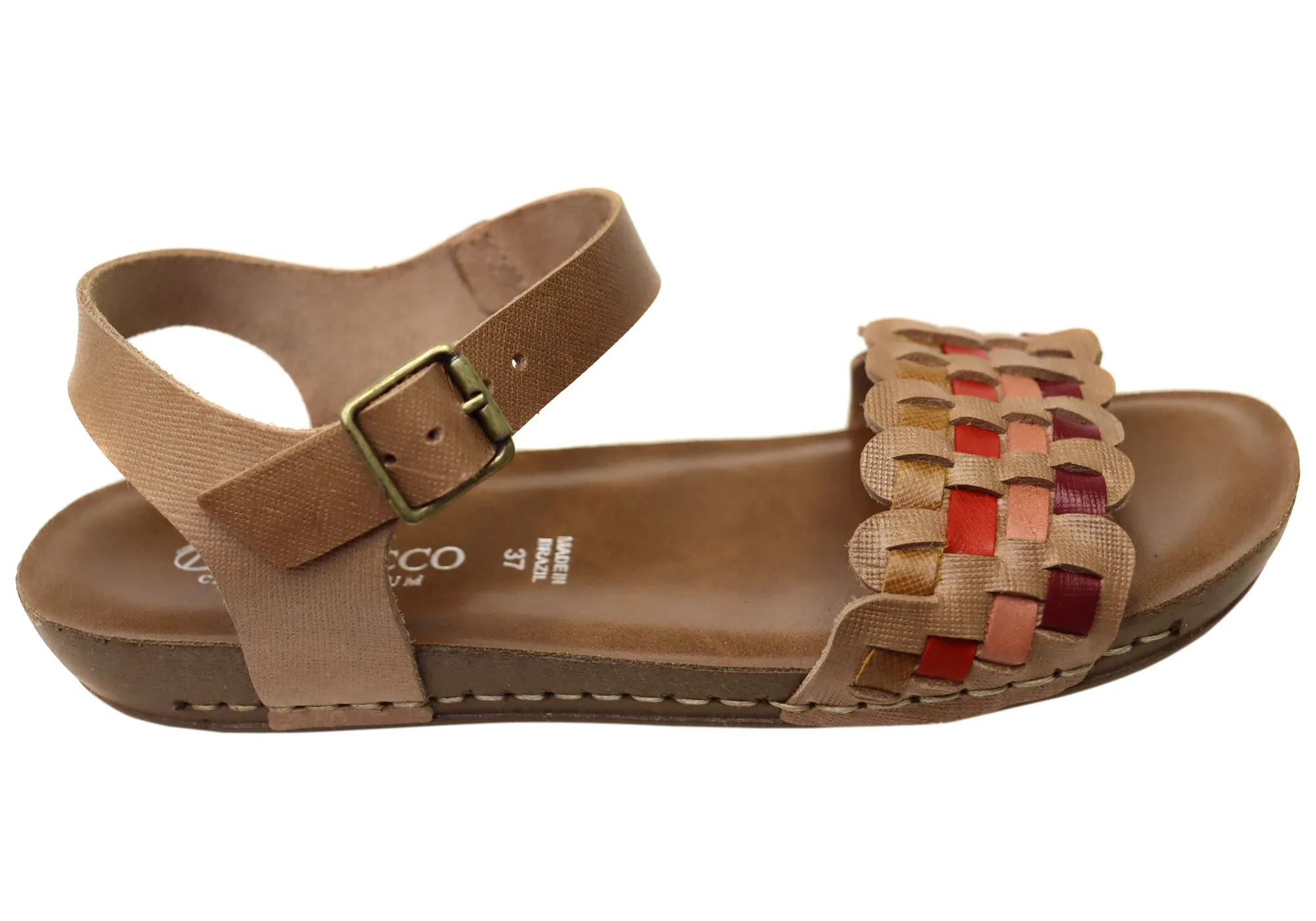 Stylish Casual Shoes Good Grip Andacco Mulberry Womens Comfortable Leather Sandals Made In Brazil