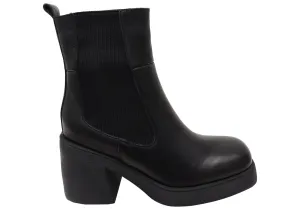 Sport Inspired Orizonte Jacira Womens European Comfortable Leather Ankle Boots