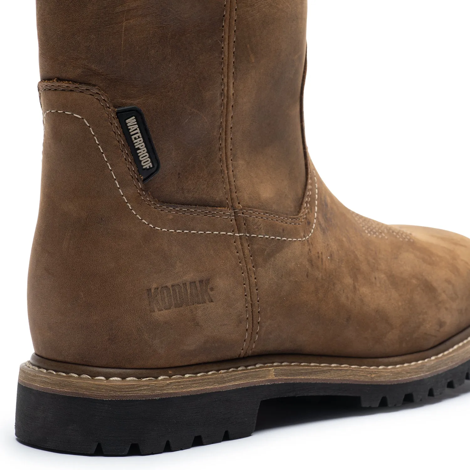 Lundbreck Men's Waterproof 8" Pull-On Work Boots 837CBN Picnic Comfortable Shank