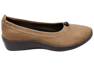 Feel Flex Scholl Orthaheel Womens Comfortable Kaylee Slip On Ballet Flat Shoes