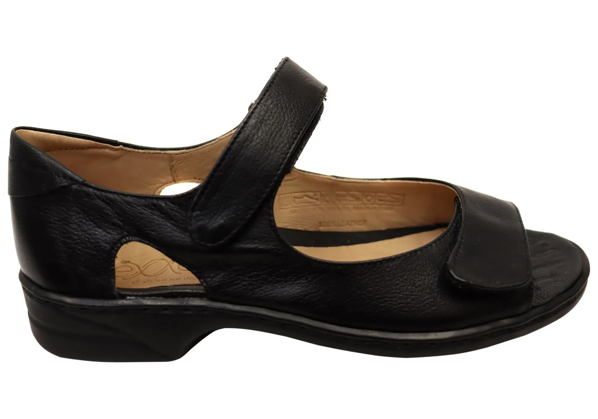 Opananken Marie Womens Comfortable Brazilian Leather Sandals Easy Slip-On