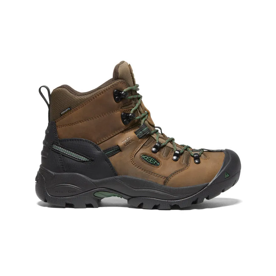 Breathable Design Leather Upper Men's Pittsburgh Energy 6" Waterproof Boot (Soft Toe)  |  Cascade Brown/Greener Pastures