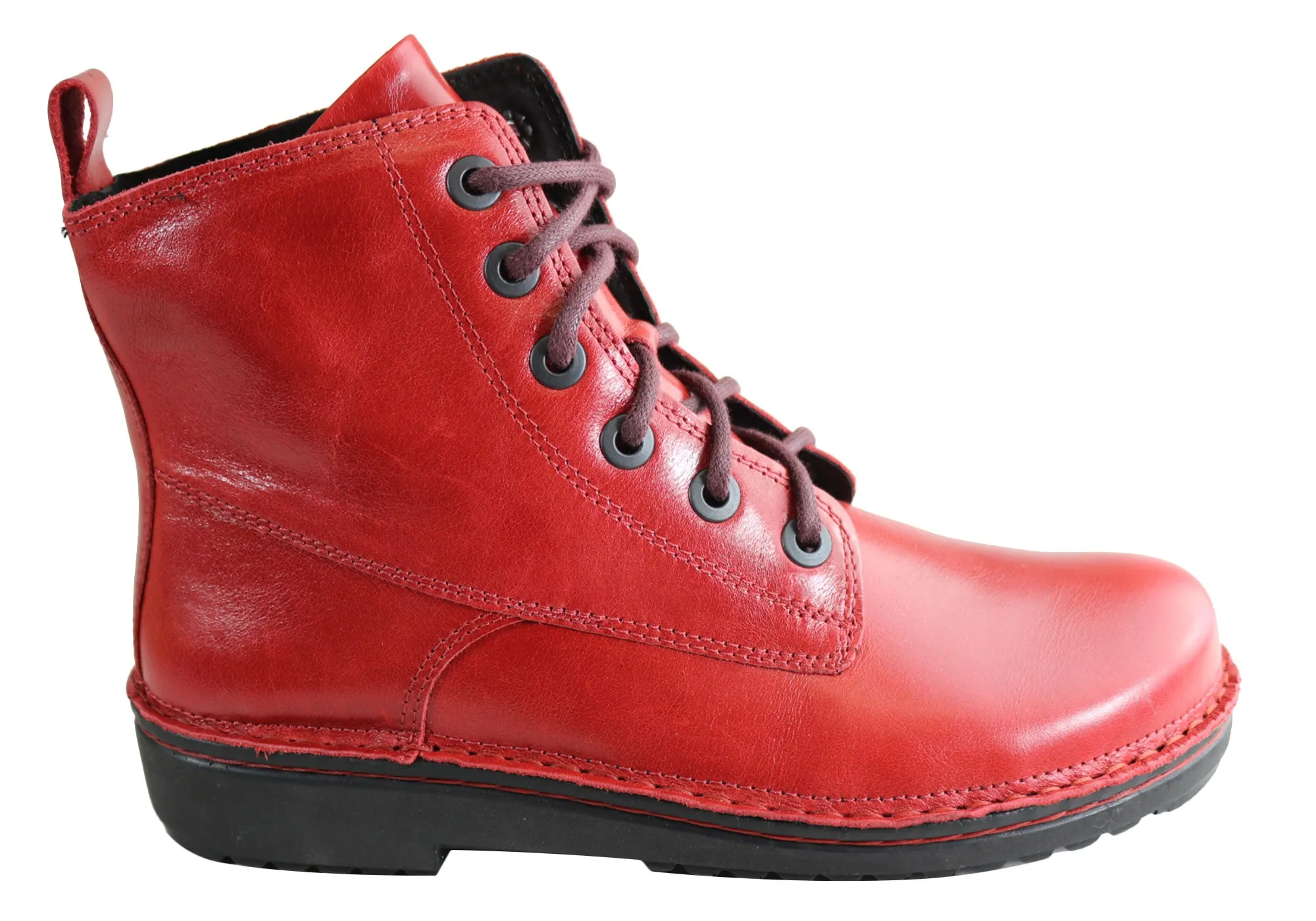 Naot Claudia Womens Leather Comfortable Supportive Lace Up Boots Distressed finish