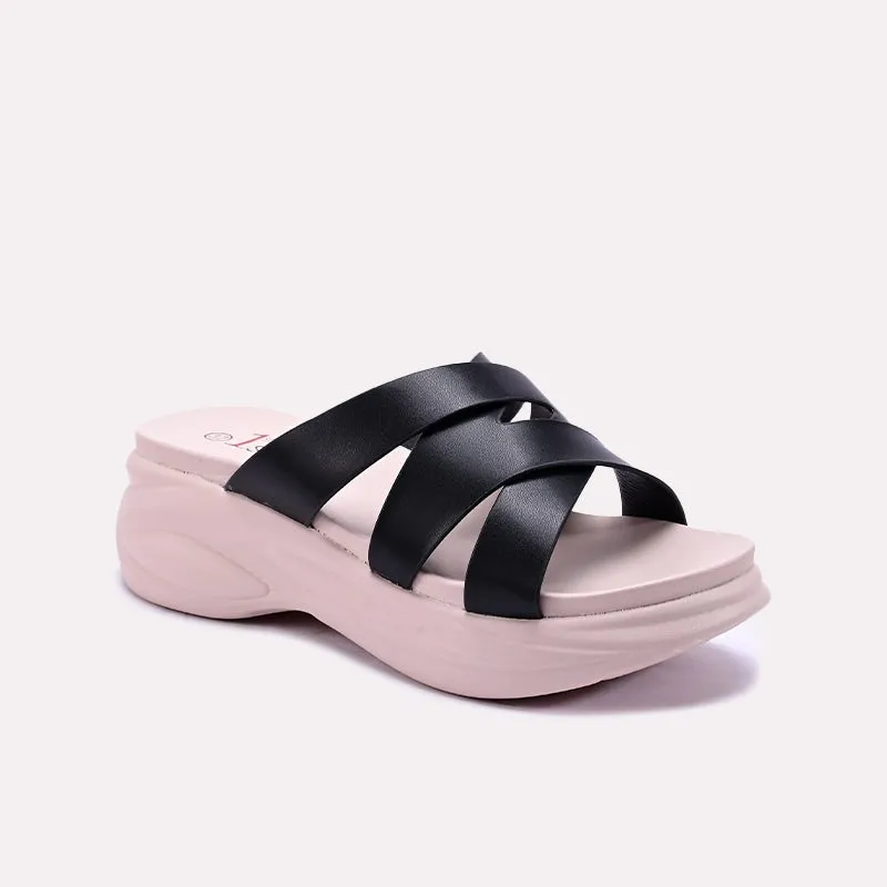 Cozy Travel Shoes Daily Comfort Black Thick Sole Casual Slippers 0412928