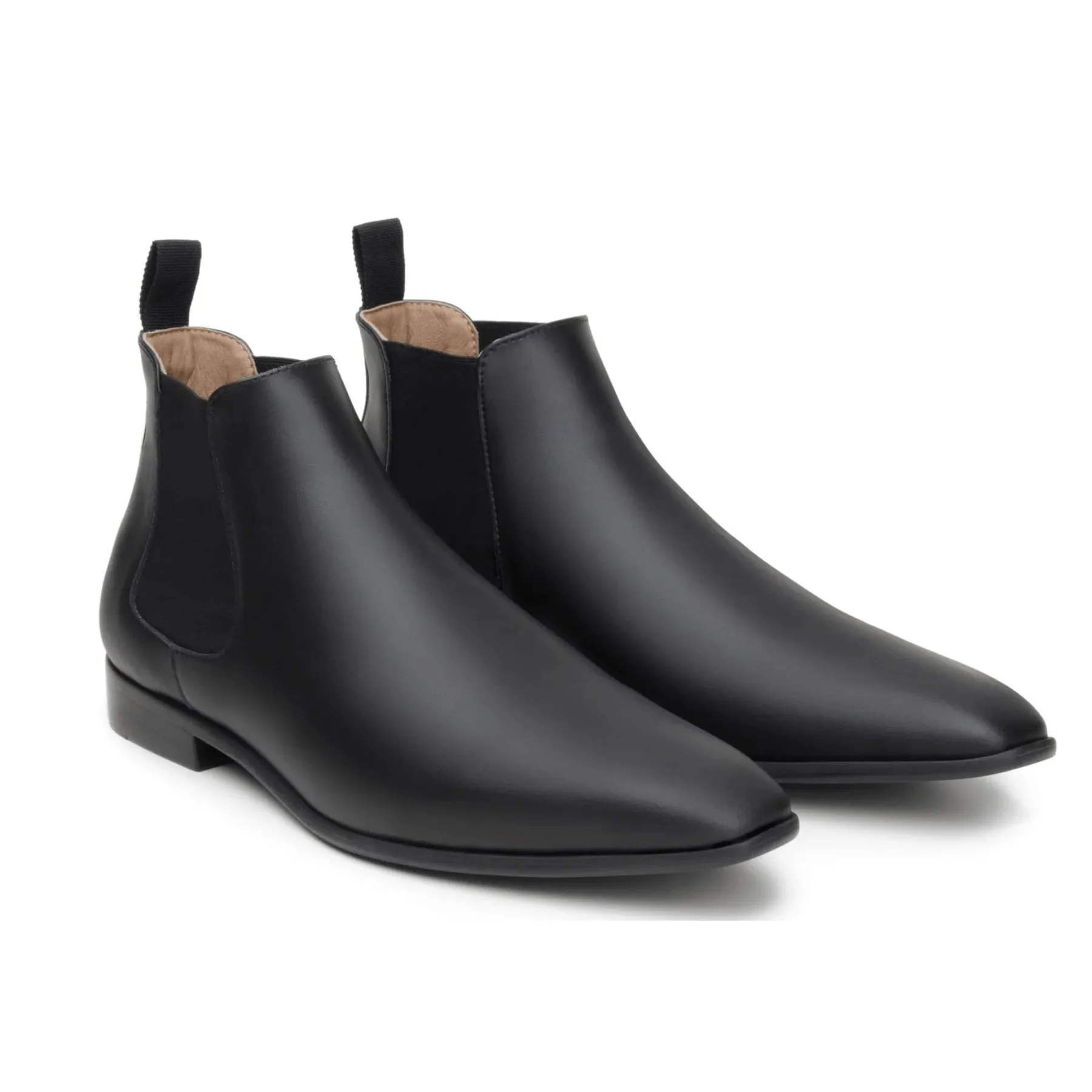 Quick Pull Protective Finish Snowy Path 'Sterling' men's vegan Chelsea by Zette Shoes - black