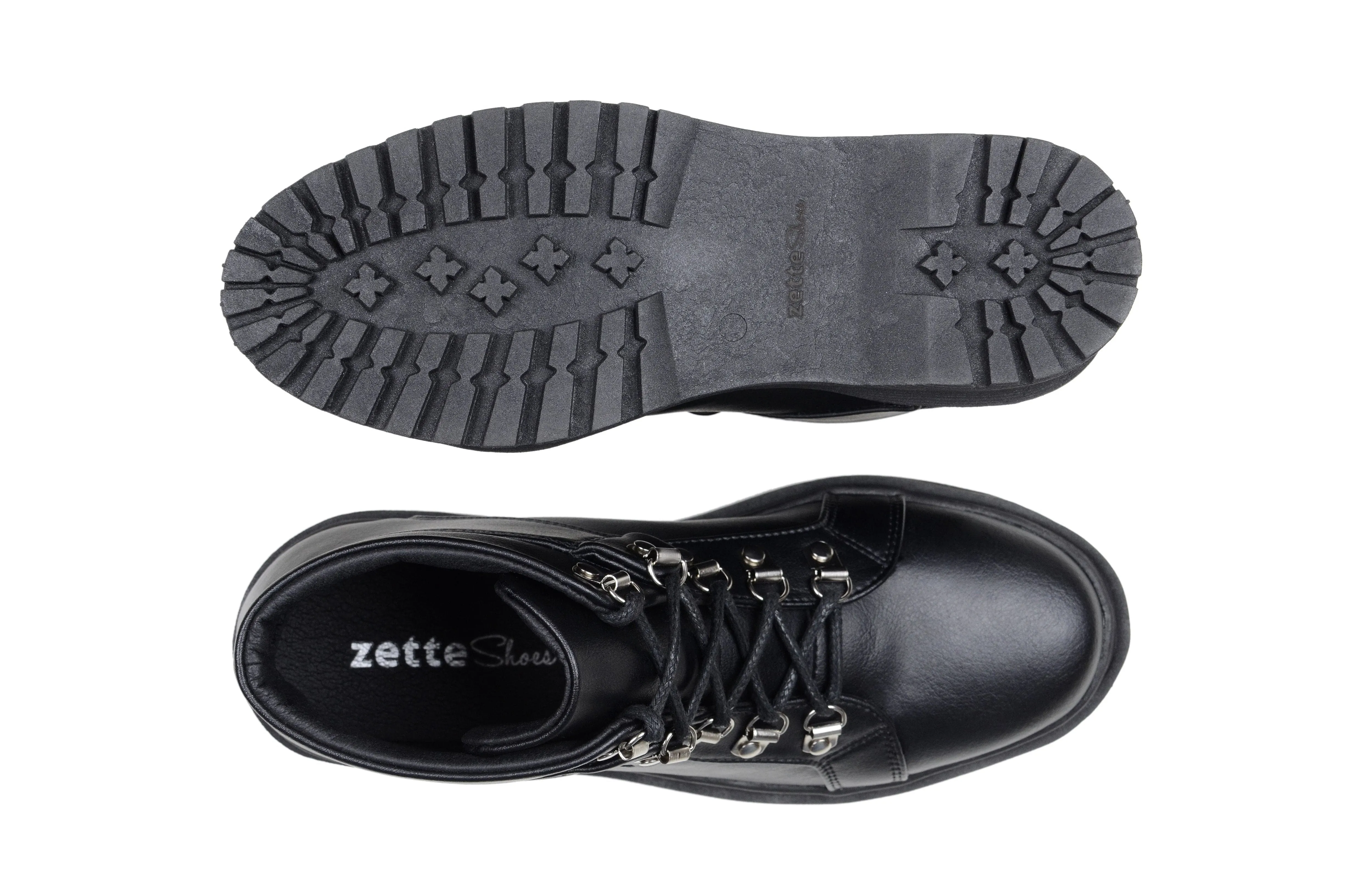 Surfer 'Gen' vegan leather lace-up boot by Zette Shoes - black