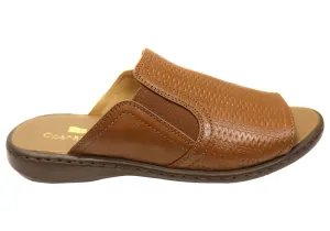 Airy Vibe Opananken Bonnie Womens Comfortable Brazilian Leather Slides Sandals