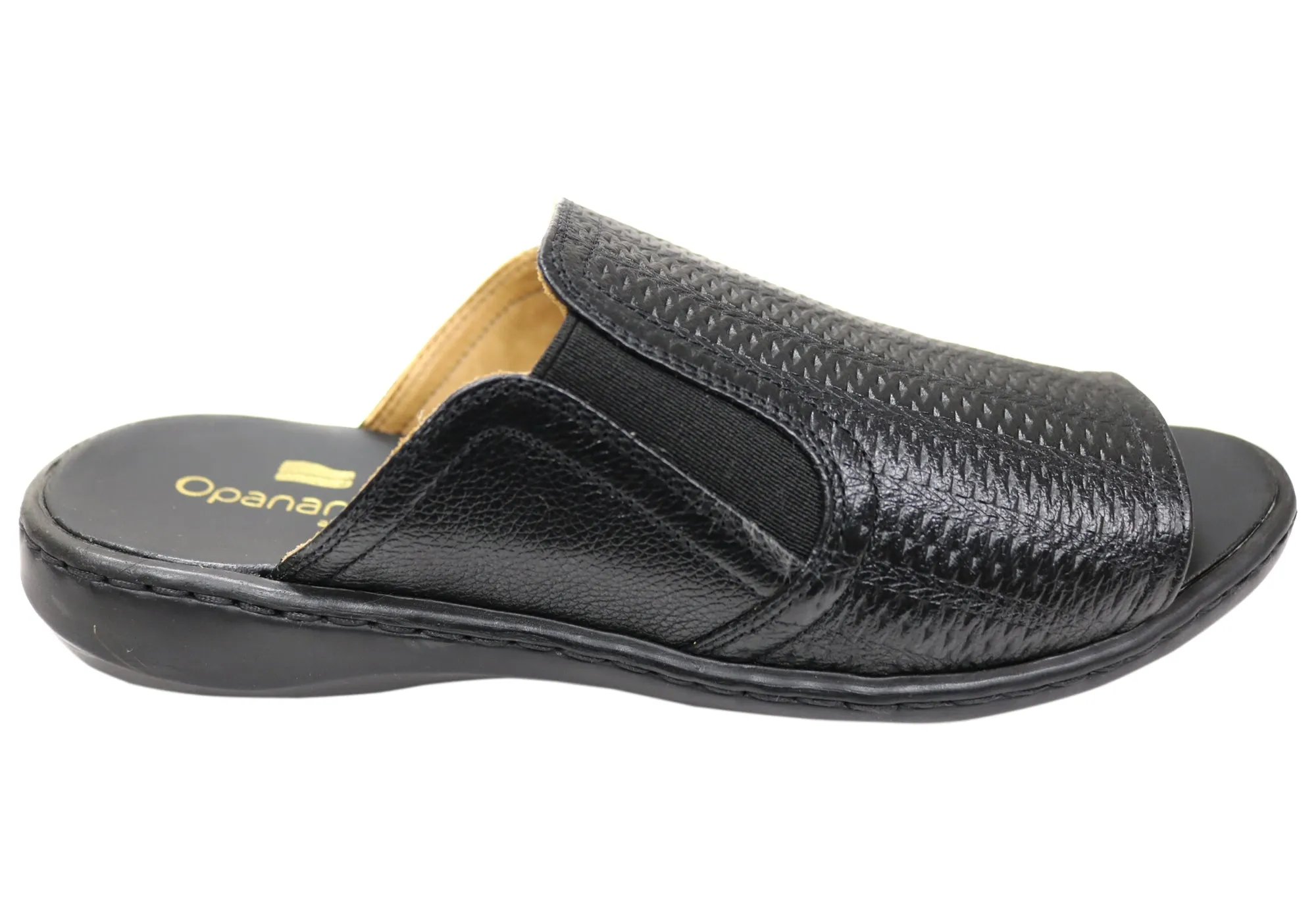 On-the-Go Fit Casual Footwear for Travel Opananken Bonnie Womens Comfortable Brazilian Leather Slides Sandals