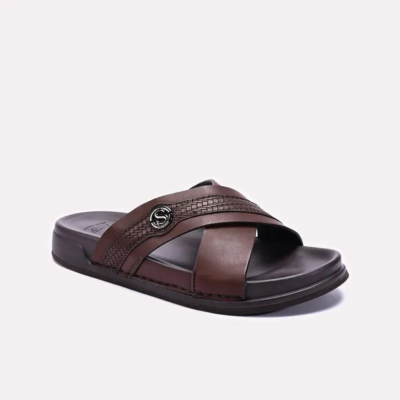 Quick Step Fit Sandal Mens Brown Casual Slippers 0151121
