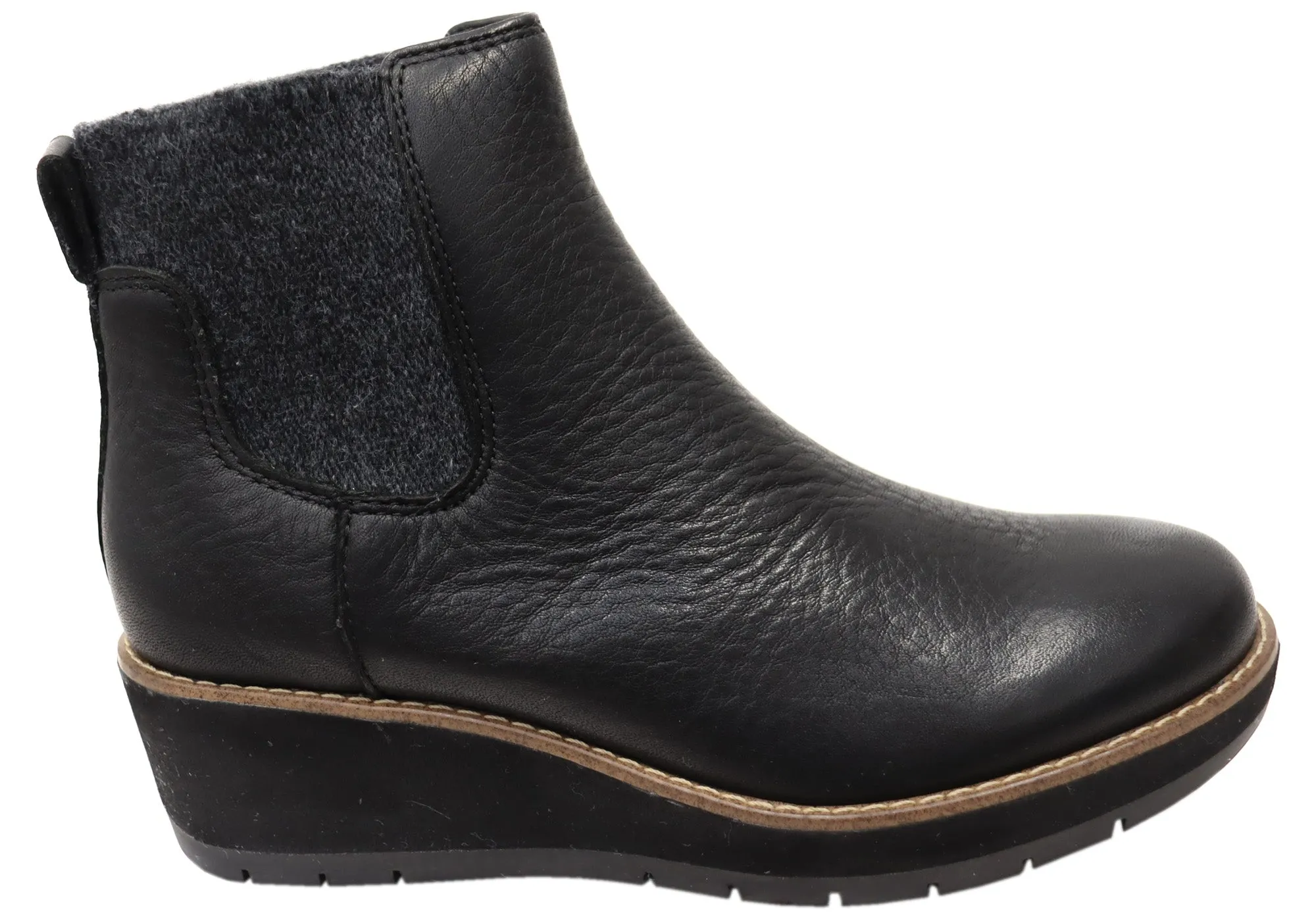 Comfortiva Ferna Womens Comfortable Leather Wedge Ankle Boots Warm Touch Side zipper