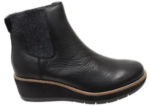 Comfortiva Ferna Womens Comfortable Leather Wedge Ankle Boots Winter Ready Thermal Core Mountain Hike