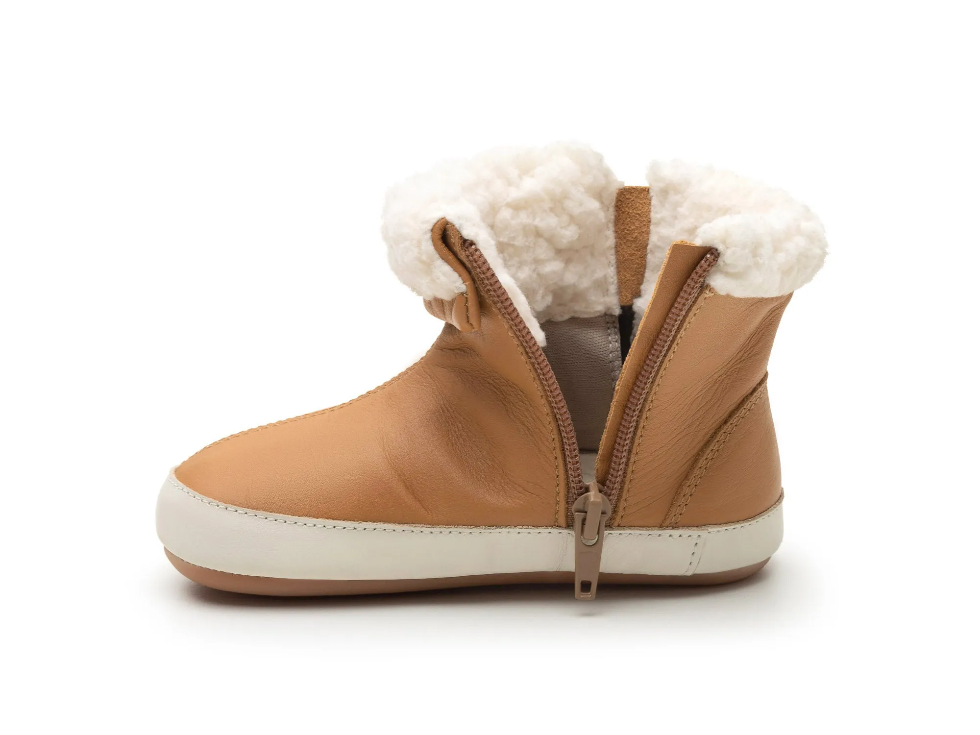 Soft Touch Comfort collar Tip Toey Joey Girl's and Boy's Dobby Boots - Hay / Tapioca