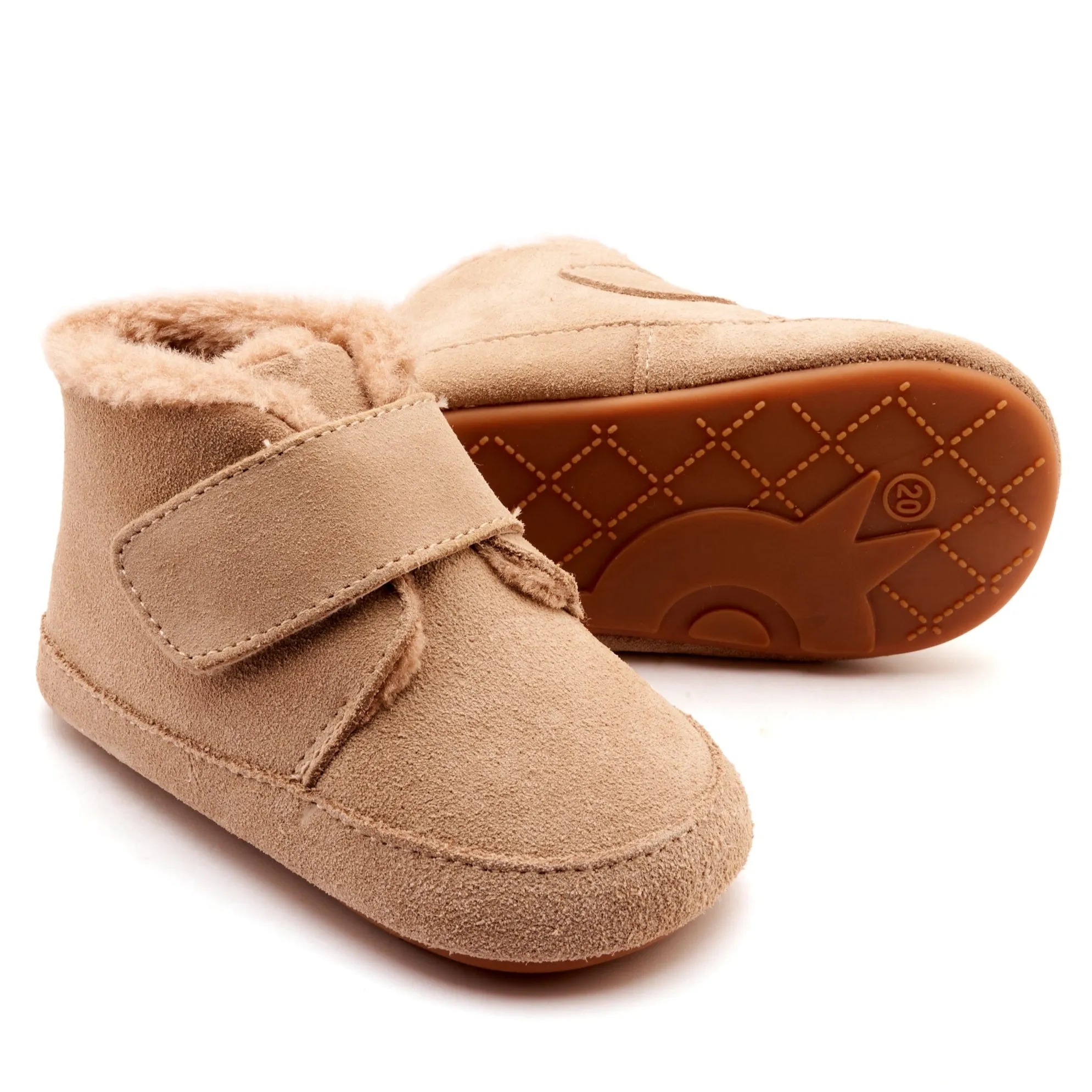 Old Soles Boy's and Girl's Shloofy Casual Shoes - Sand Suede Active Wear Insulated Snowy Path