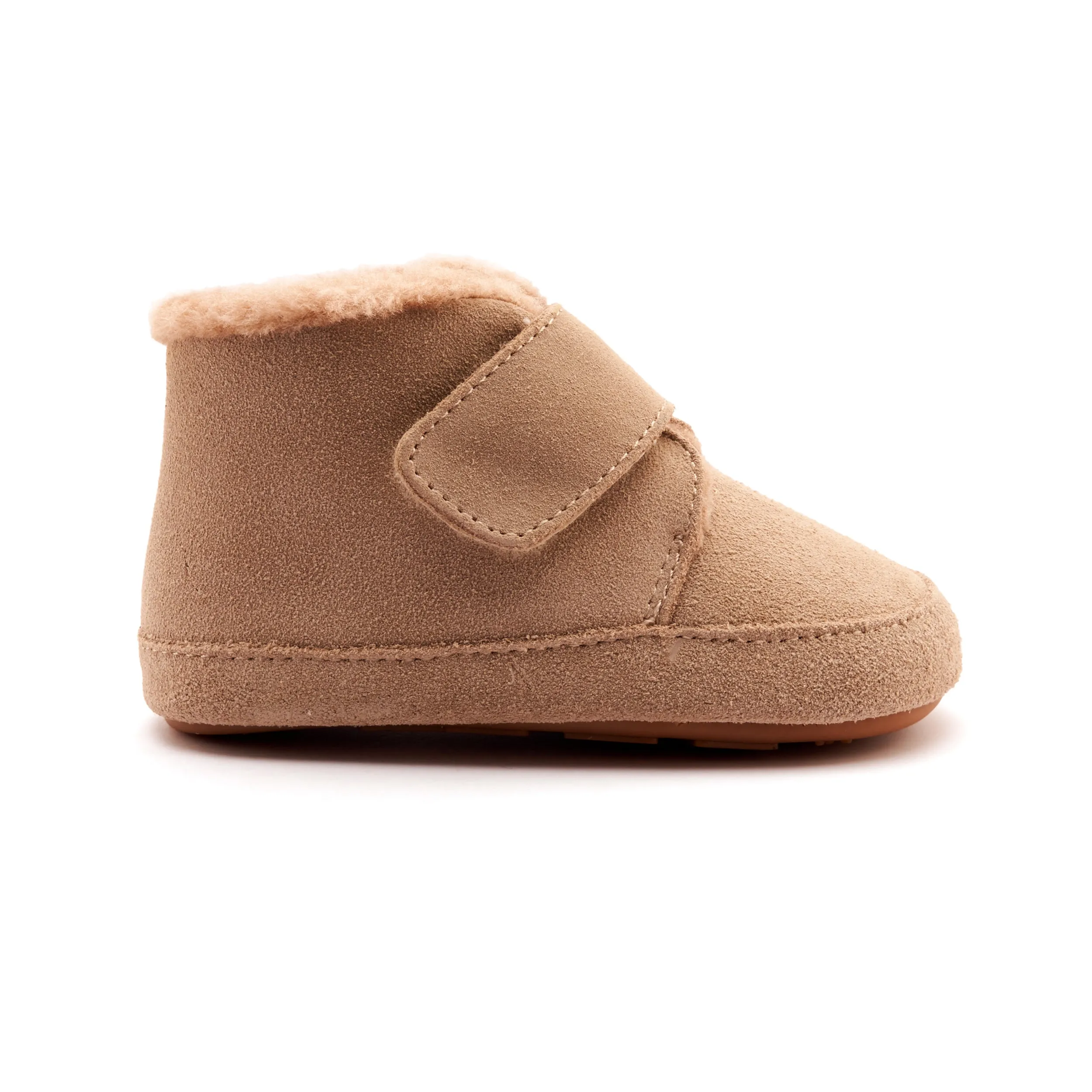 Old Soles Boy's and Girl's Shloofy Casual Shoes - Sand Suede Brogue Detail Long Lasting