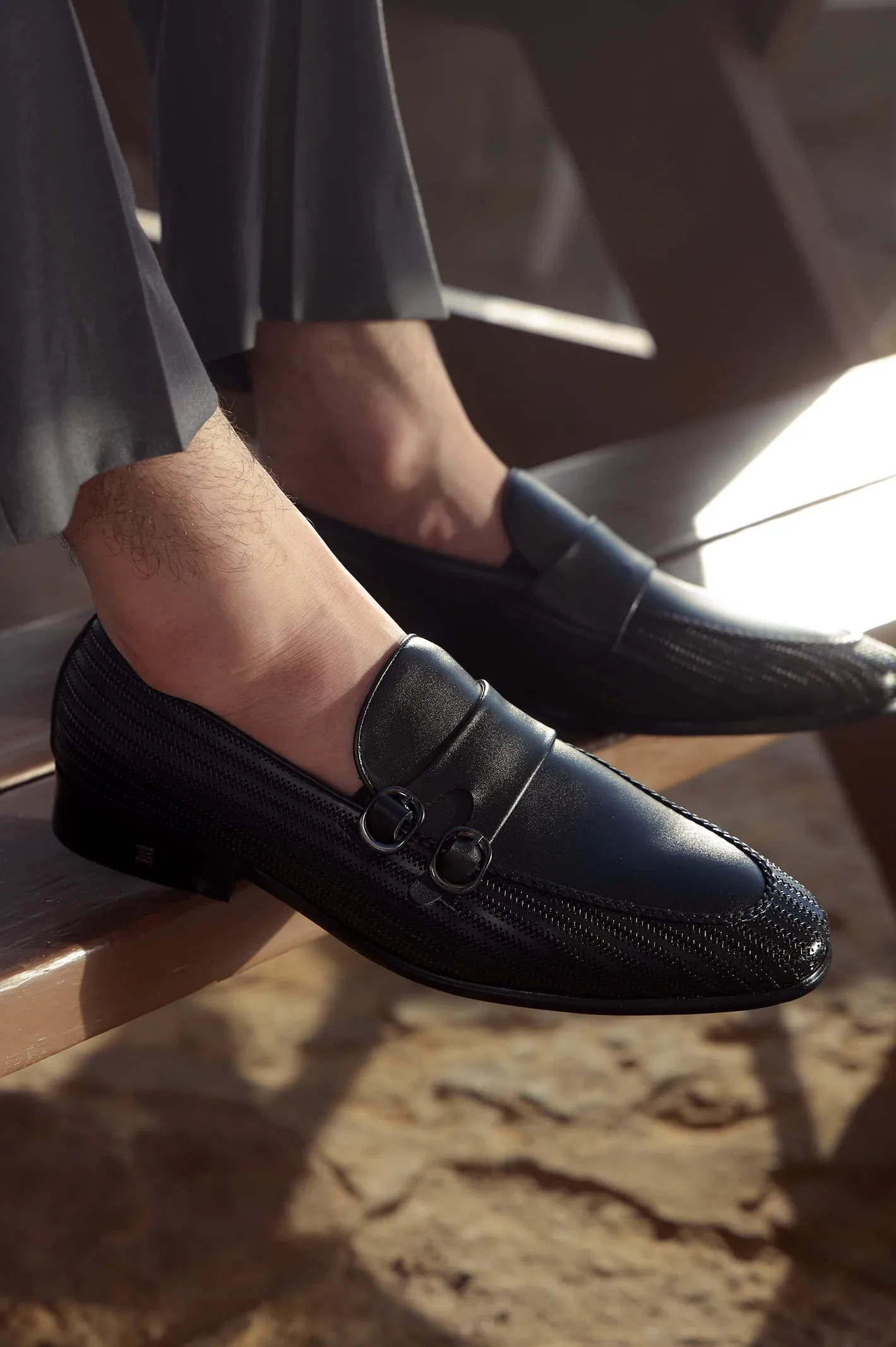 Black Men Formal Moccassins hand craft Base Shade