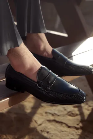 Black Men Formal Moccassins hand craft Base Shade