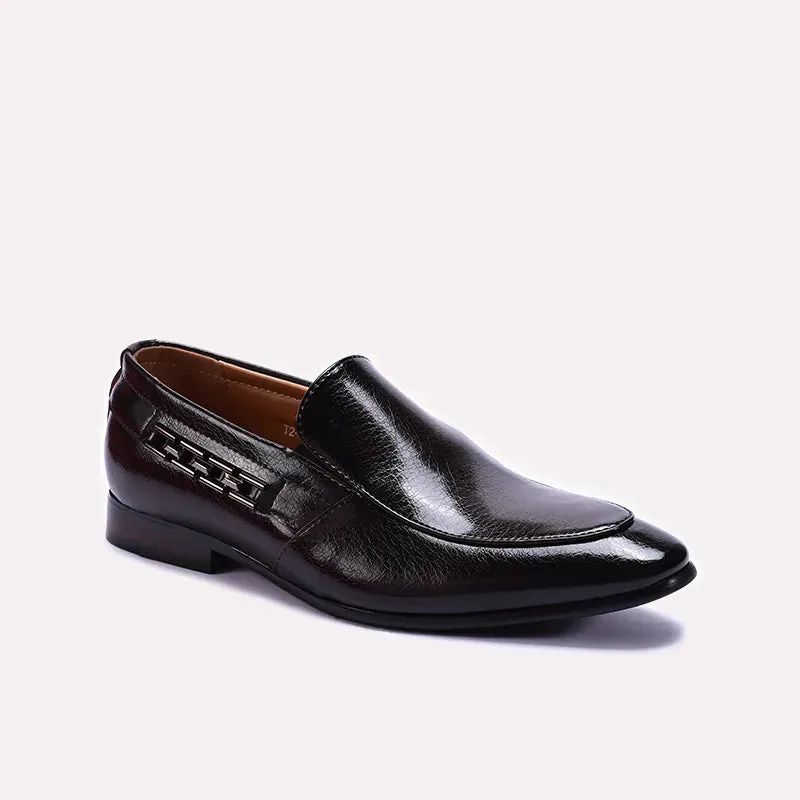 Quiet Luxe Lounge Fit Brown Glossy Slip On Shoes 0111271