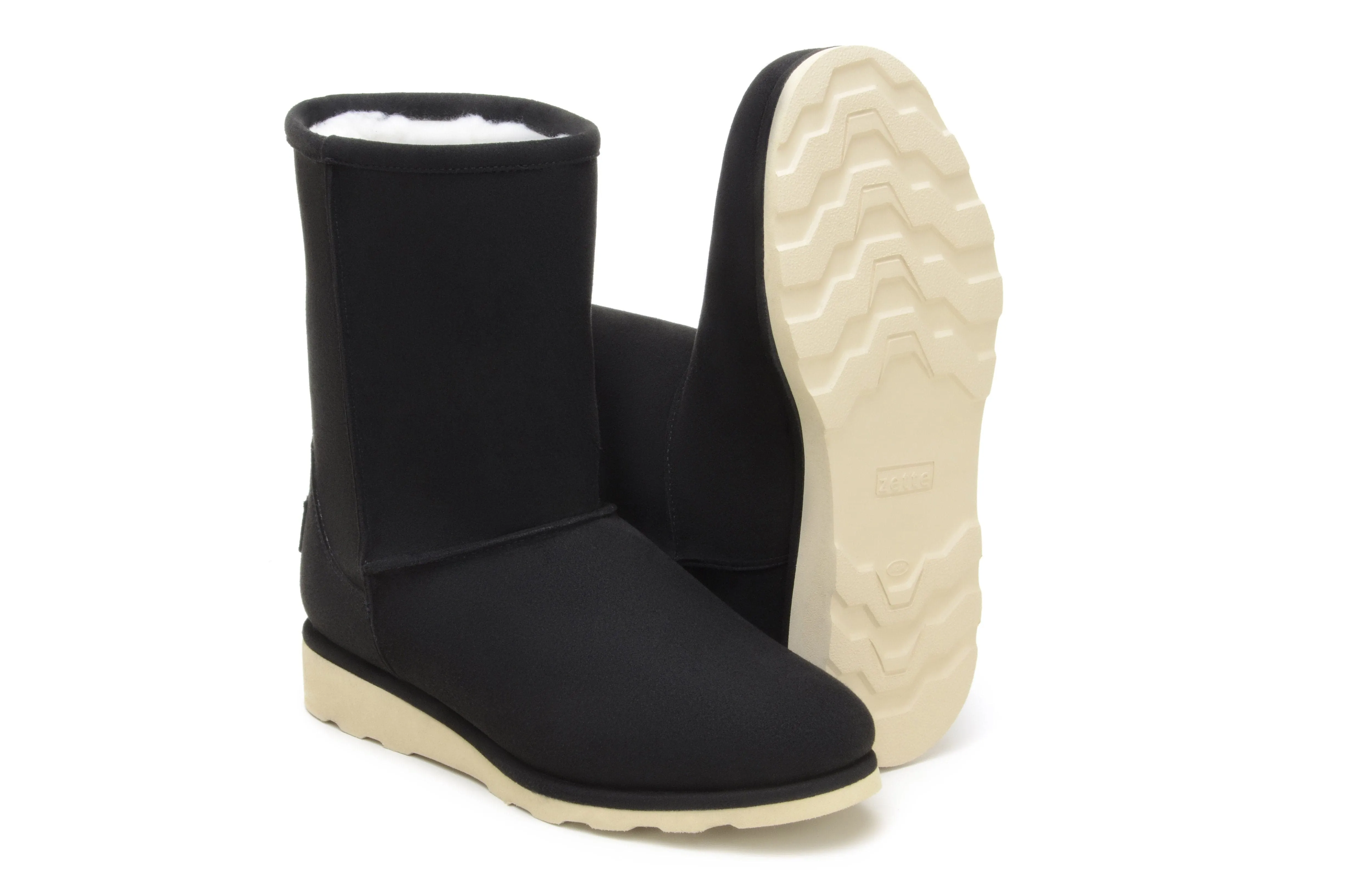 'Willow' high-quality fur-lined slipper boot - black Extreme Cold Seamless Comfort River Crossing