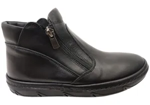 Orizonte Maia Womens European Comfortable Leather Ankle Boots Ventilated High Ankle Support
