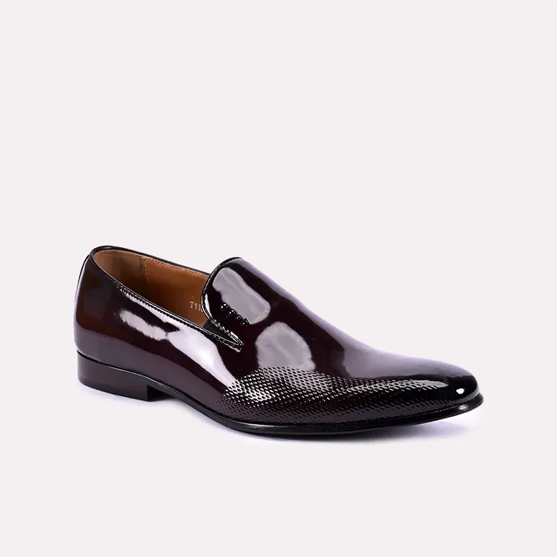 Effortless Routine Nomad Maroon Glossy Dress Shoes 0111046