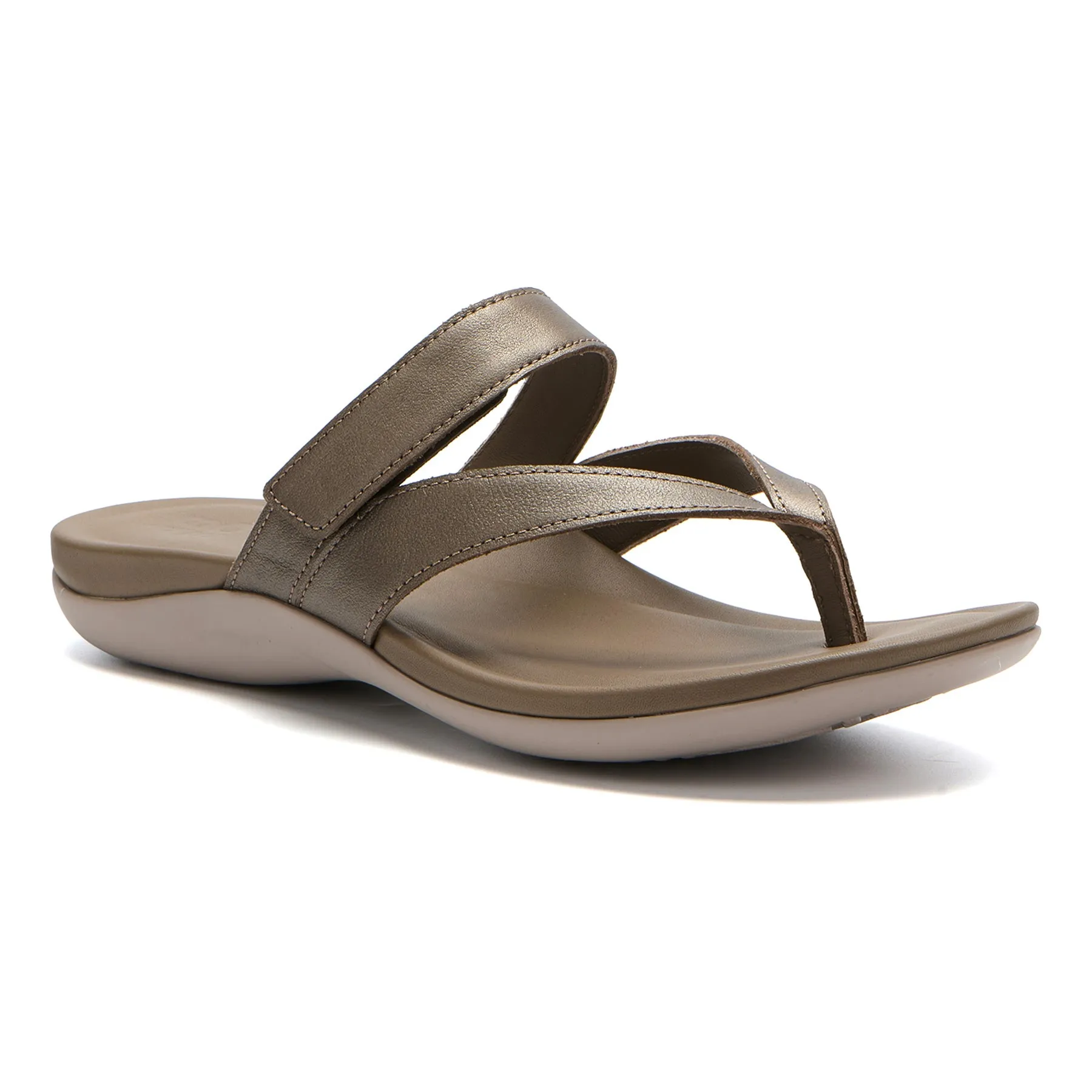 Oasis Thong Sandal Metatarsal Metal Shine Leather