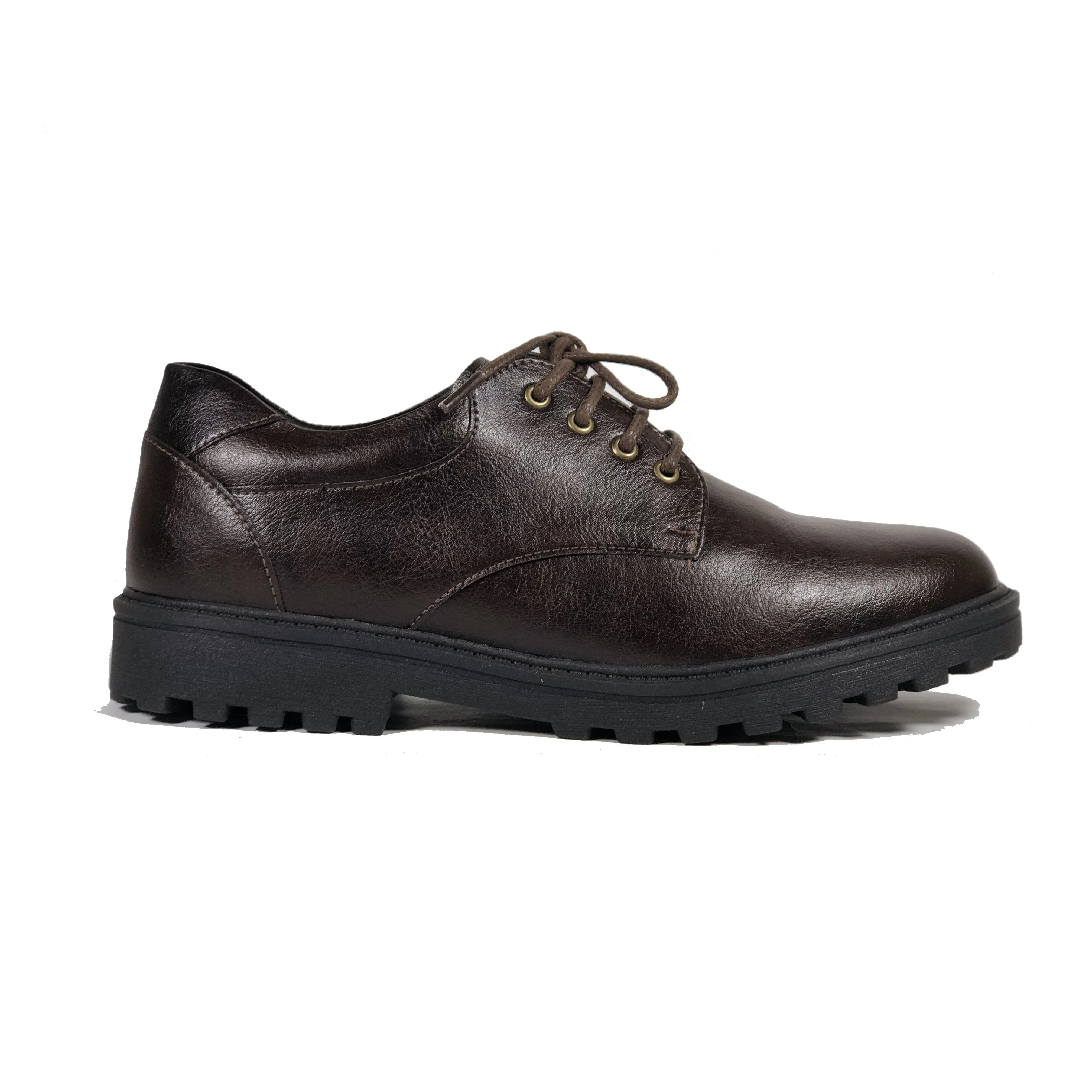 Comfort Flex City Bright Classic Derby vegan school shoe by Vegan Style - espresso