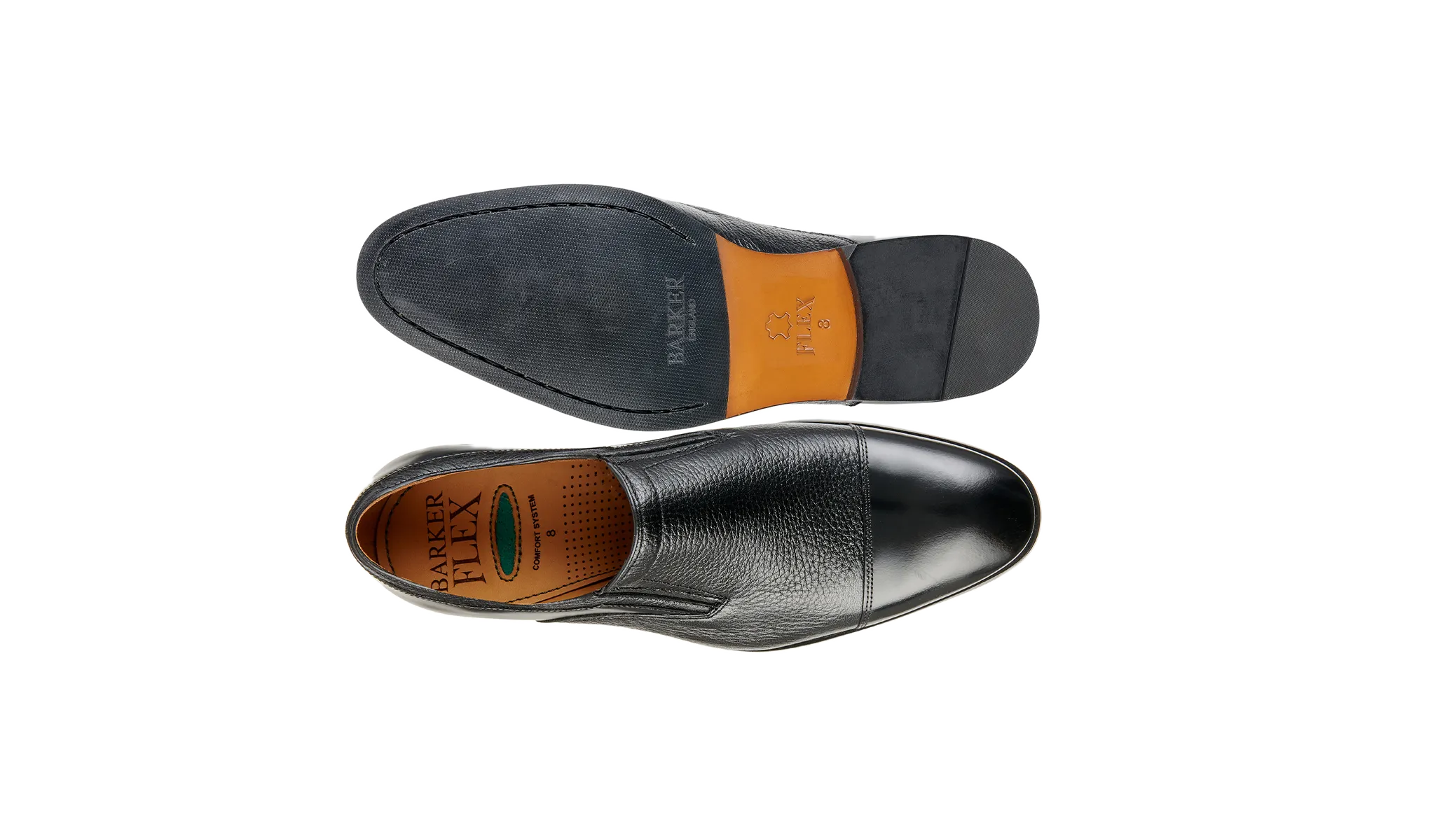 Dover - Black Hishine Black Cervo Relaxed Look Shoes Smooth Grip