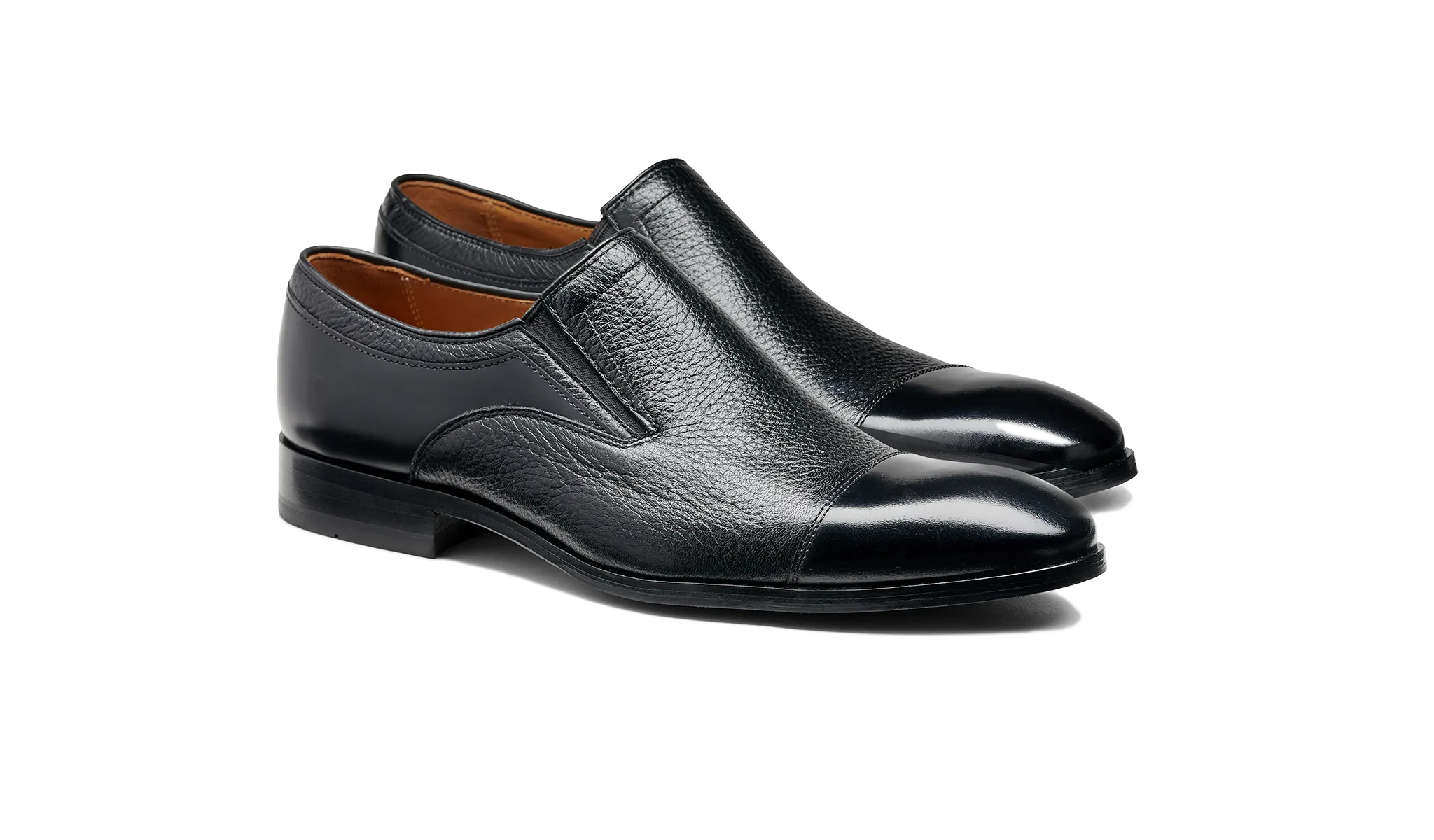 Dover - Black Hishine Black Cervo Slip-On Style Freedom Walk