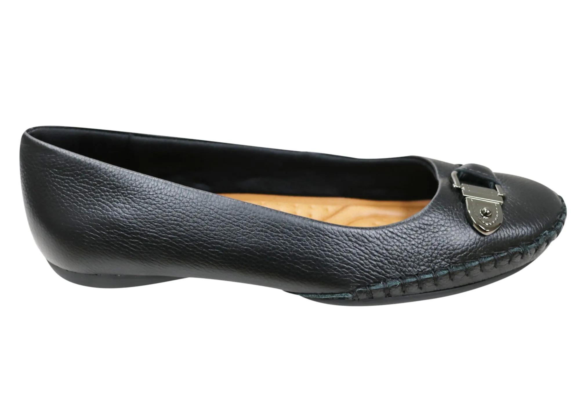 Stretchable Upper Usaflex Alinna Womens Comfortable Leather Shoes Made In Brazil